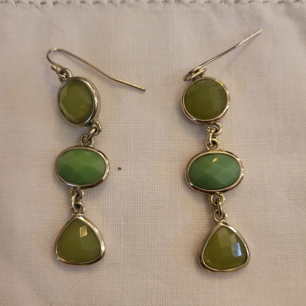 Green Dangle Earrings Hypoallergenic